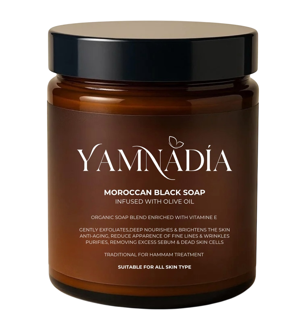 YAMNADÍA - 160ml Moroccan Black Soap infused with Olive oil