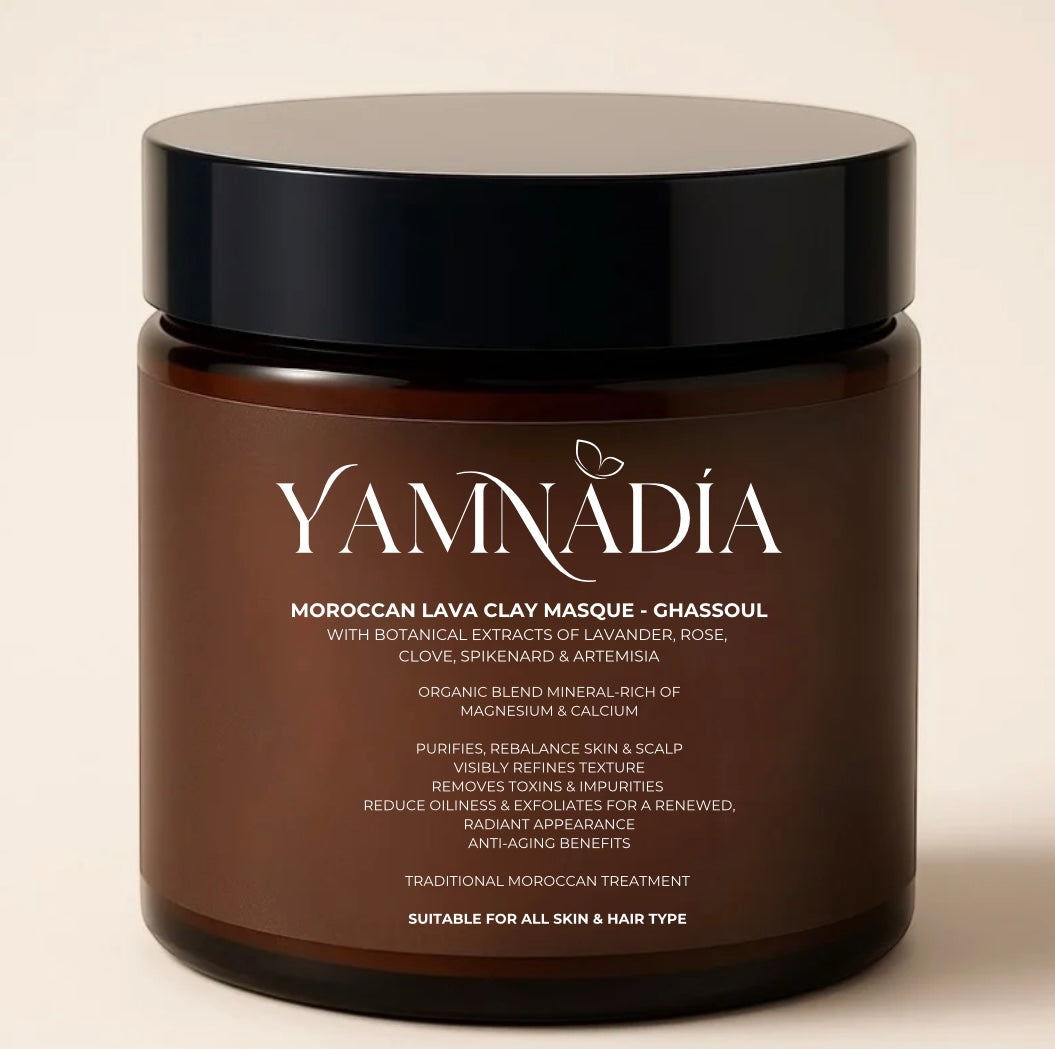 YAMNADÍA - 220ml Moroccan Clay Masque Ghassoul Infused