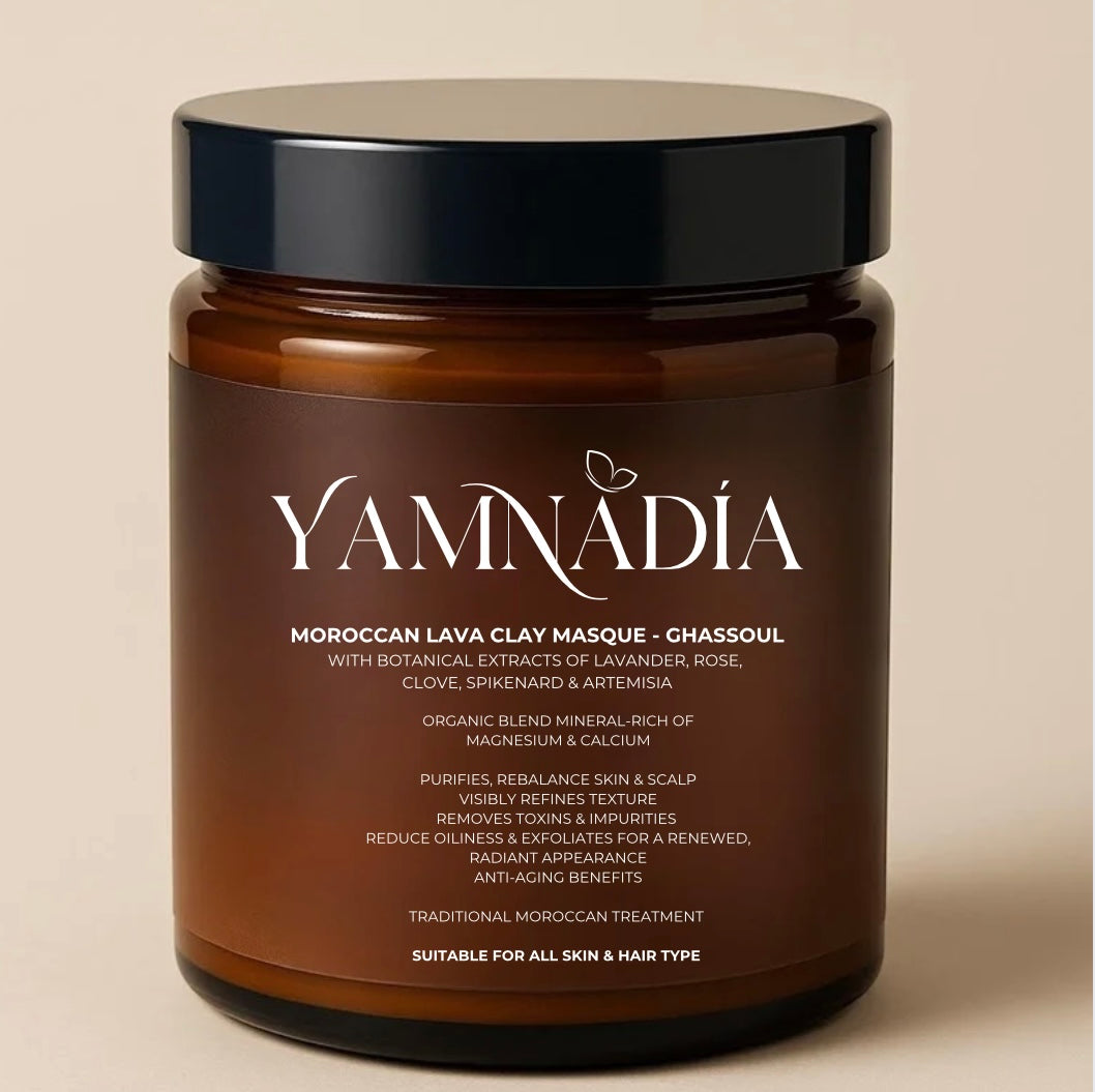 YAMNADÍA - 160ml Moroccan Clay Masque Ghassoul infused
