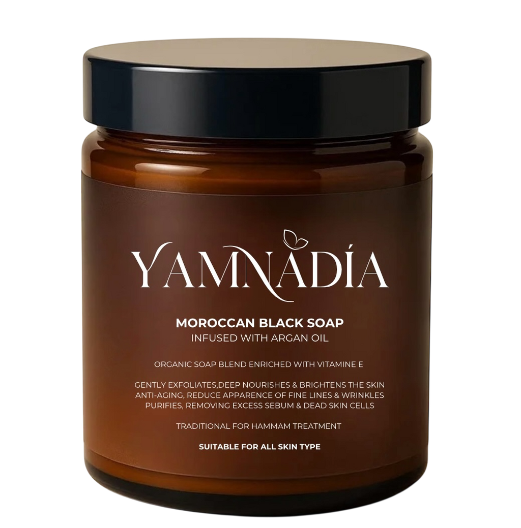 YAMNADÍA - 160ml Moroccan Black Soap infused with Argan oil