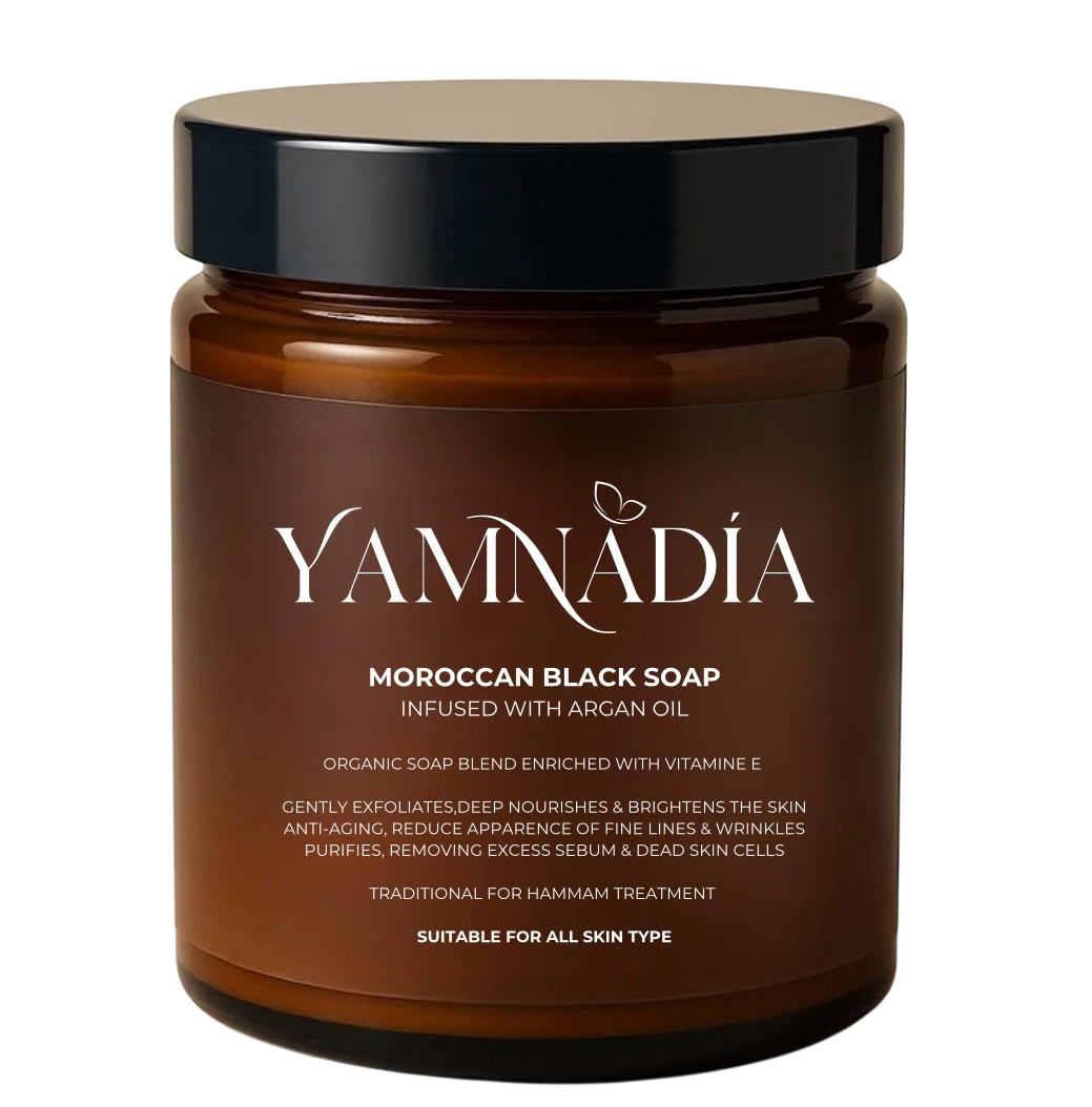 YAMNADÍA - 160ml Moroccan Black Soap infused with Argan oil