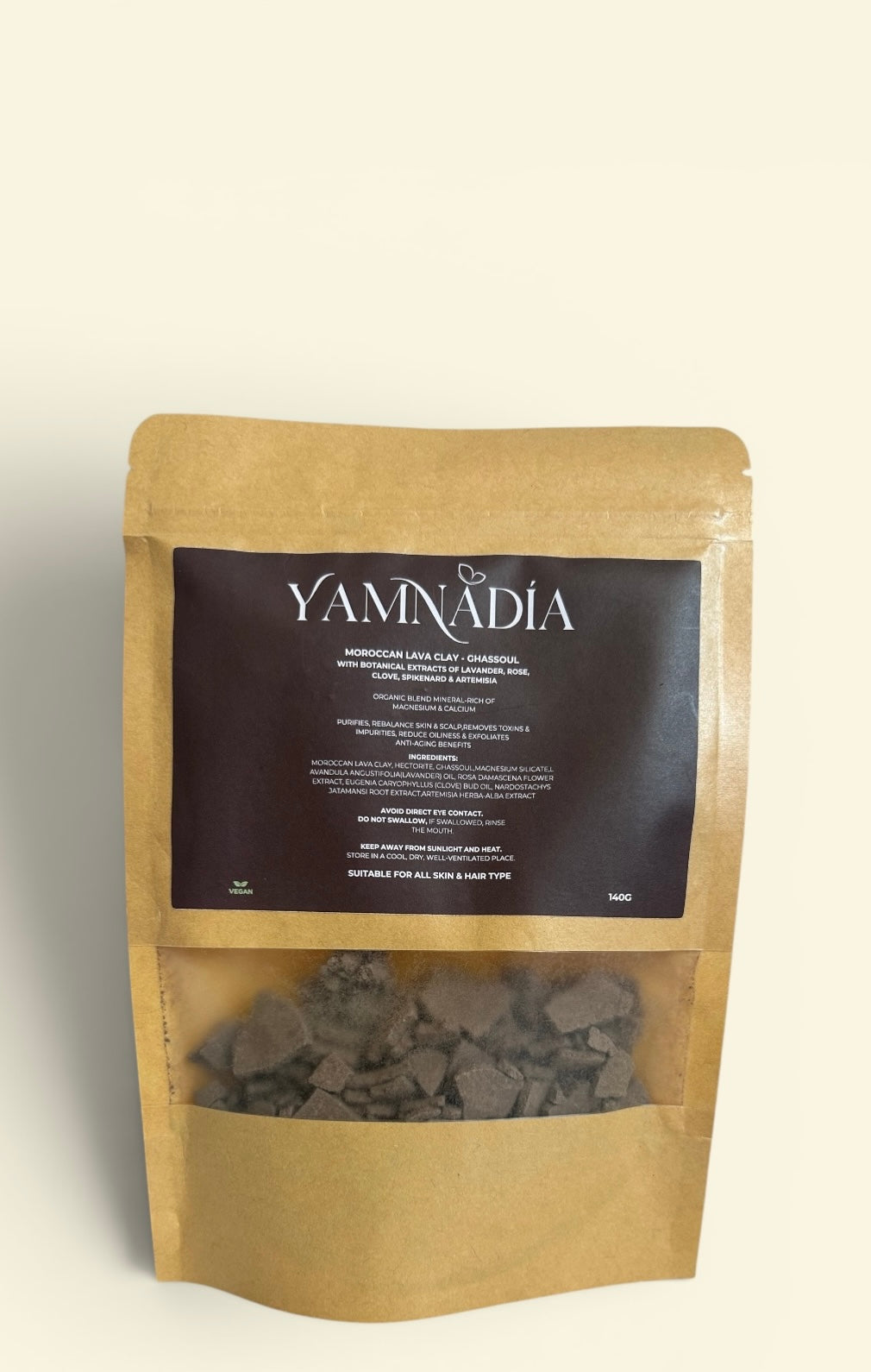 YAMNADÍA - 140g Moroccan Clay Masque Ghassoul infused