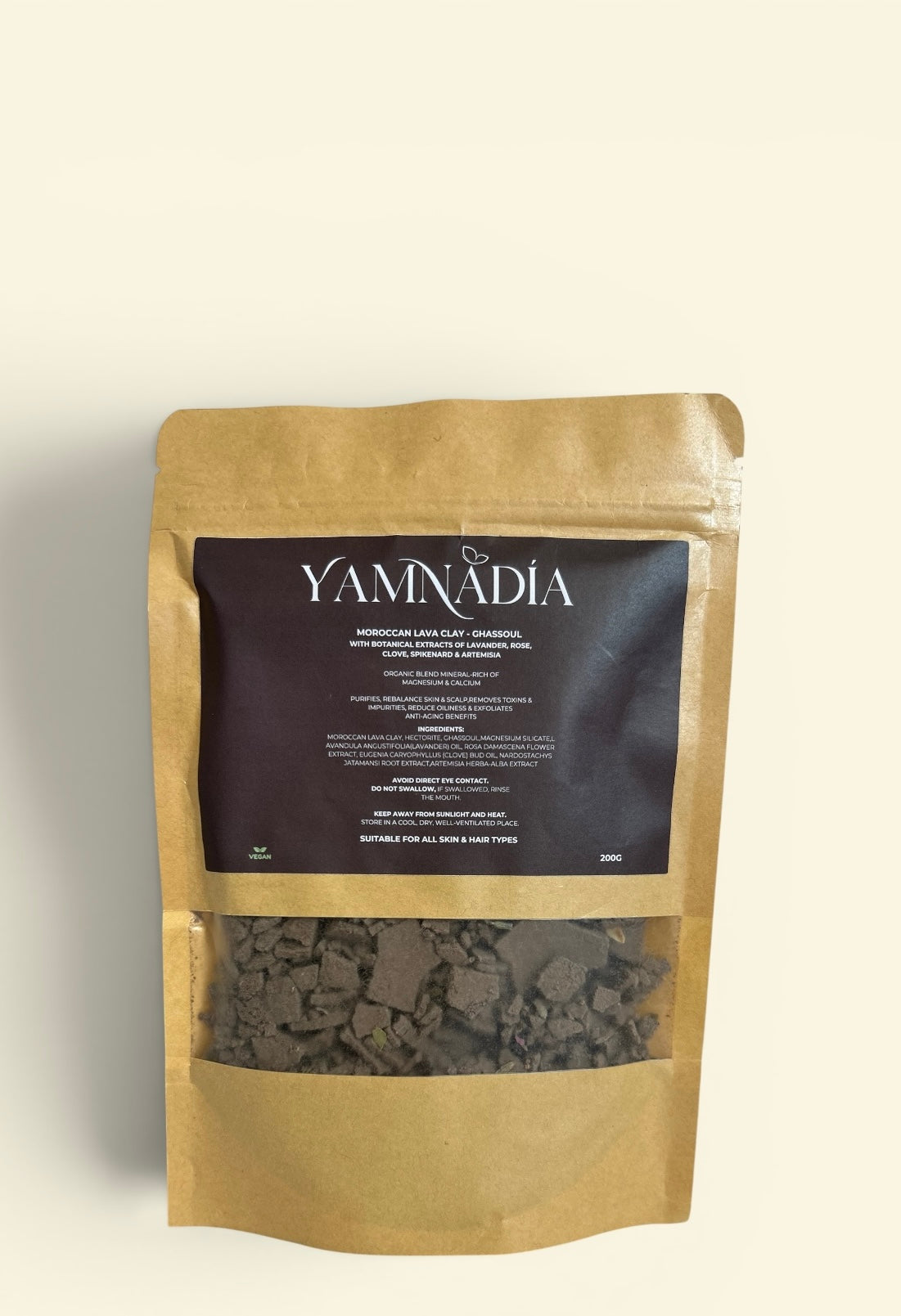 YAMNADÍA - 220g Moroccan Clay Masque Ghassoul Infused